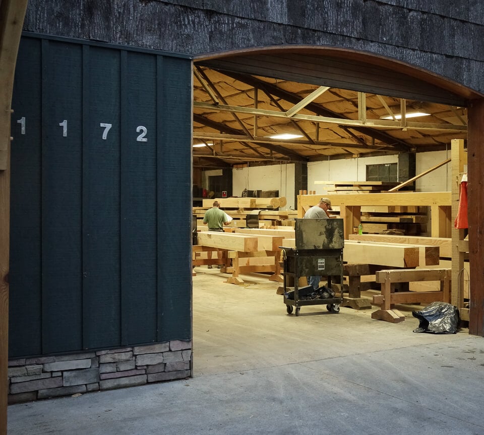 Carolina Timberworks old timber frame shop in Boone NC