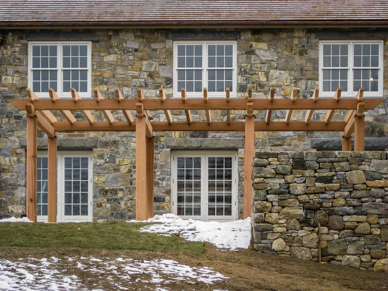 cedar timber frame trellis