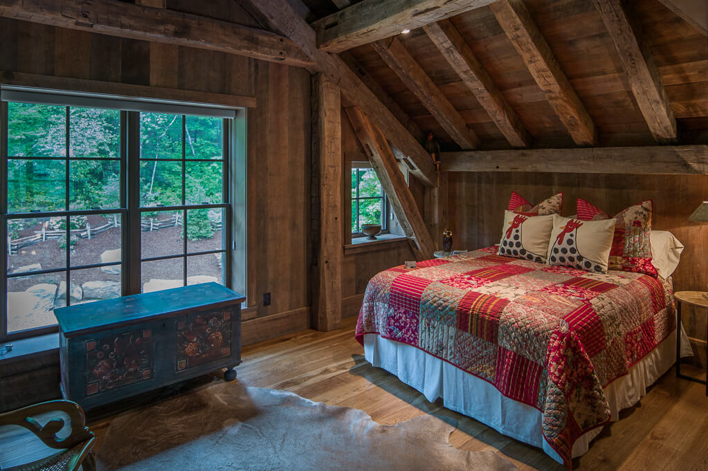 timber frame home reclaimed beams