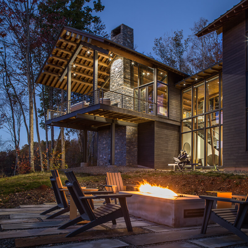 modern timber frame porch