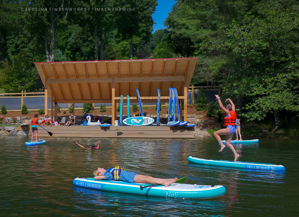 timber frame boat shed