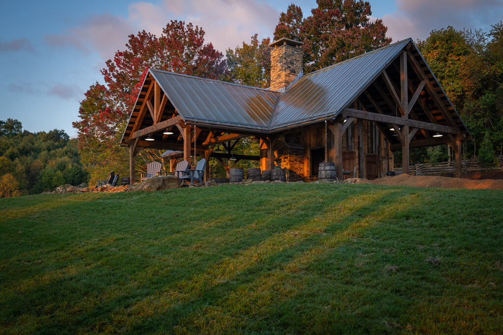 Timber Frame Pavilion with Fireplace